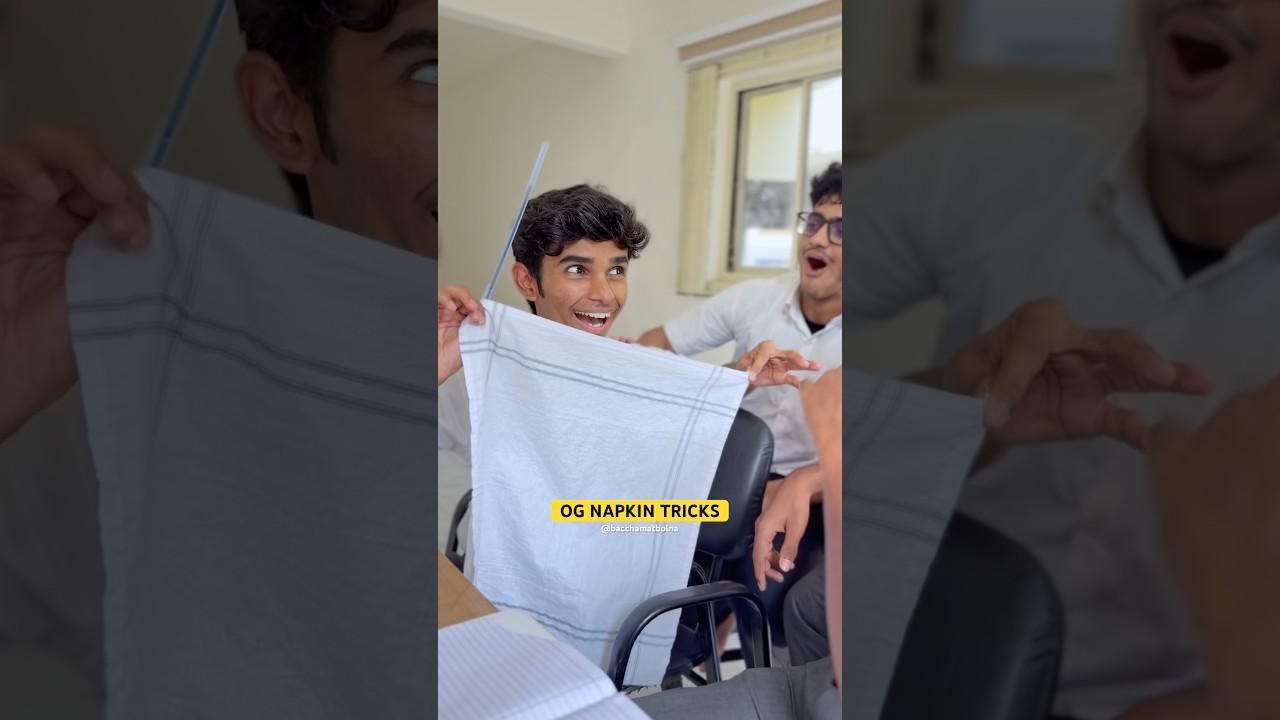 OG NAPKIN TRICKS #shorts #friends #explore #school #comedy #funny #fun #nostalgia #memories #tricks