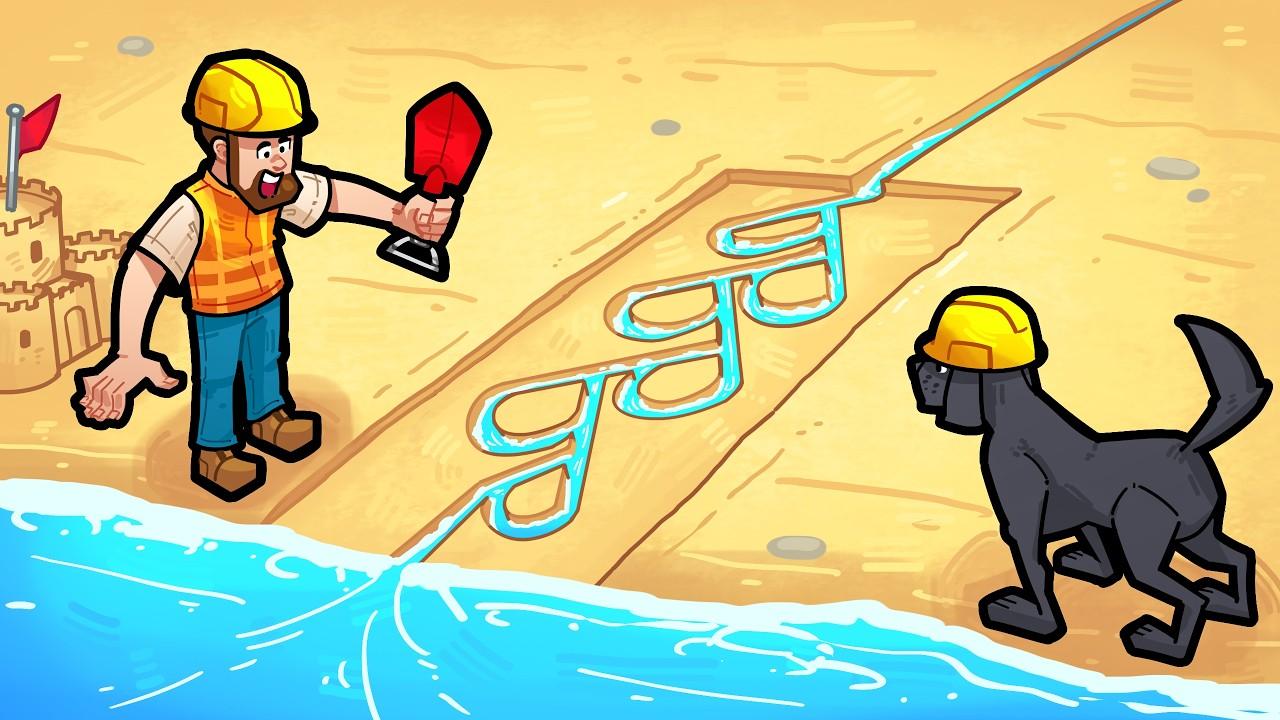 I made a TESLA VALVE sandcastle to stop the sea!